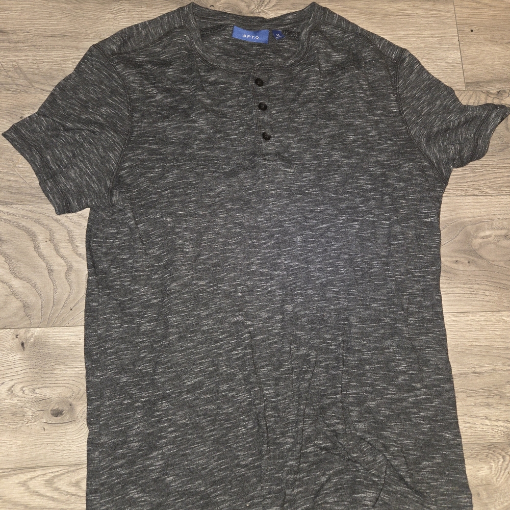 Apt. 9 Dark Gray Short Sleeve Henley